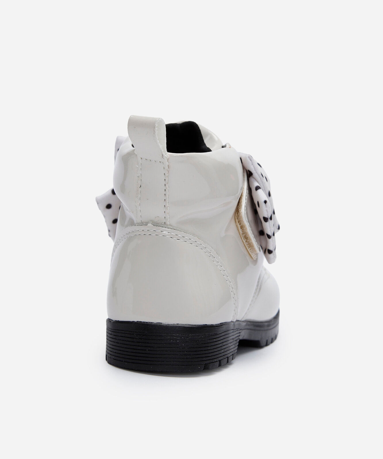bota infantil com laço poá off white