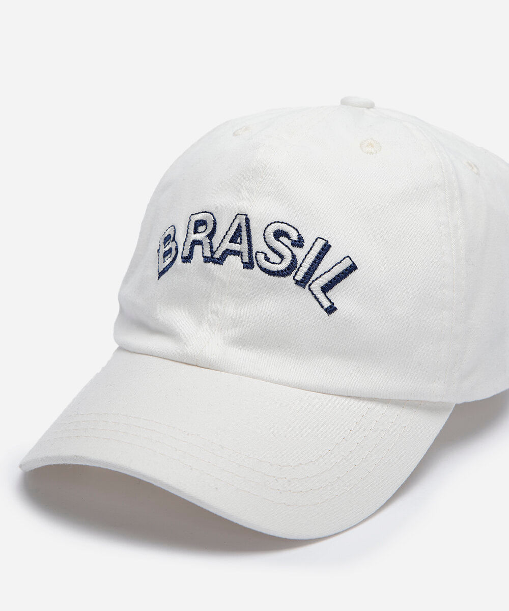 boné aba curva de sarja brasil off white