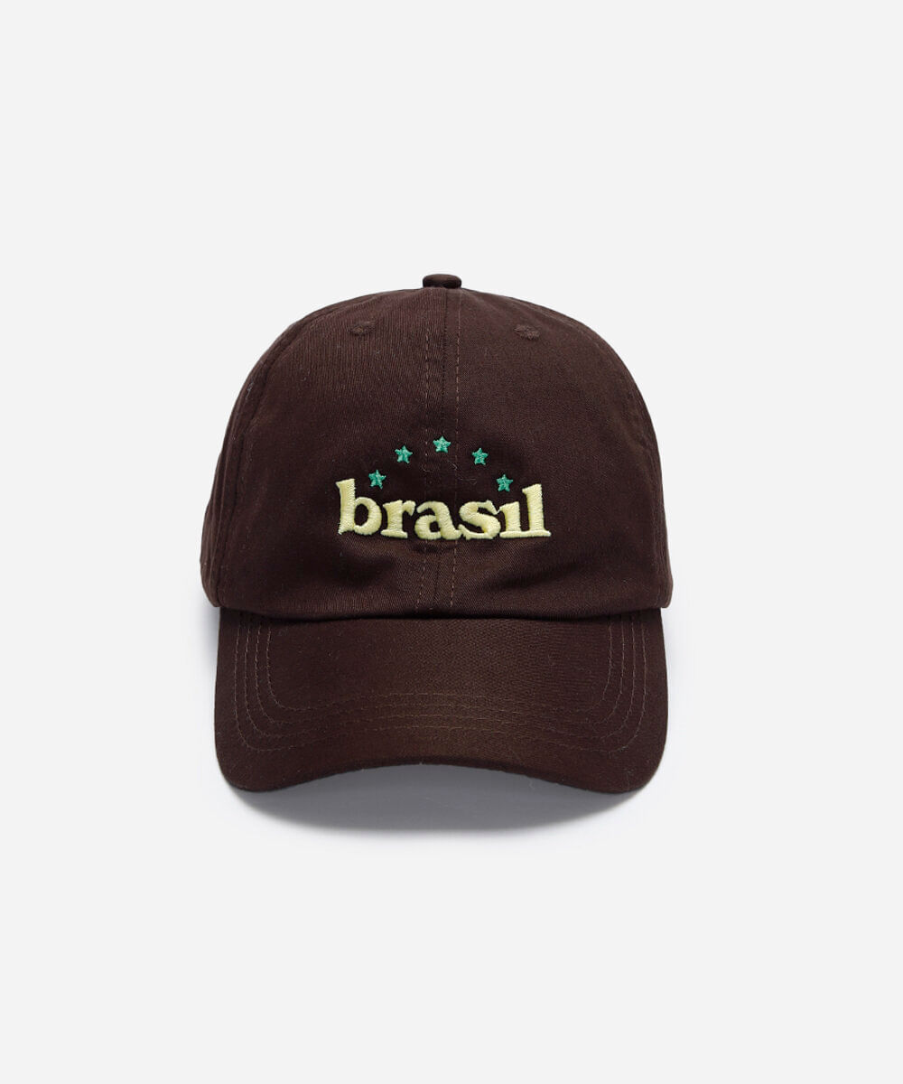 boné aba curva de sarja brasil marrom
