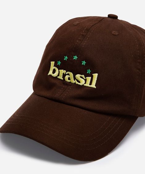 boné aba curva de sarja brasil marrom