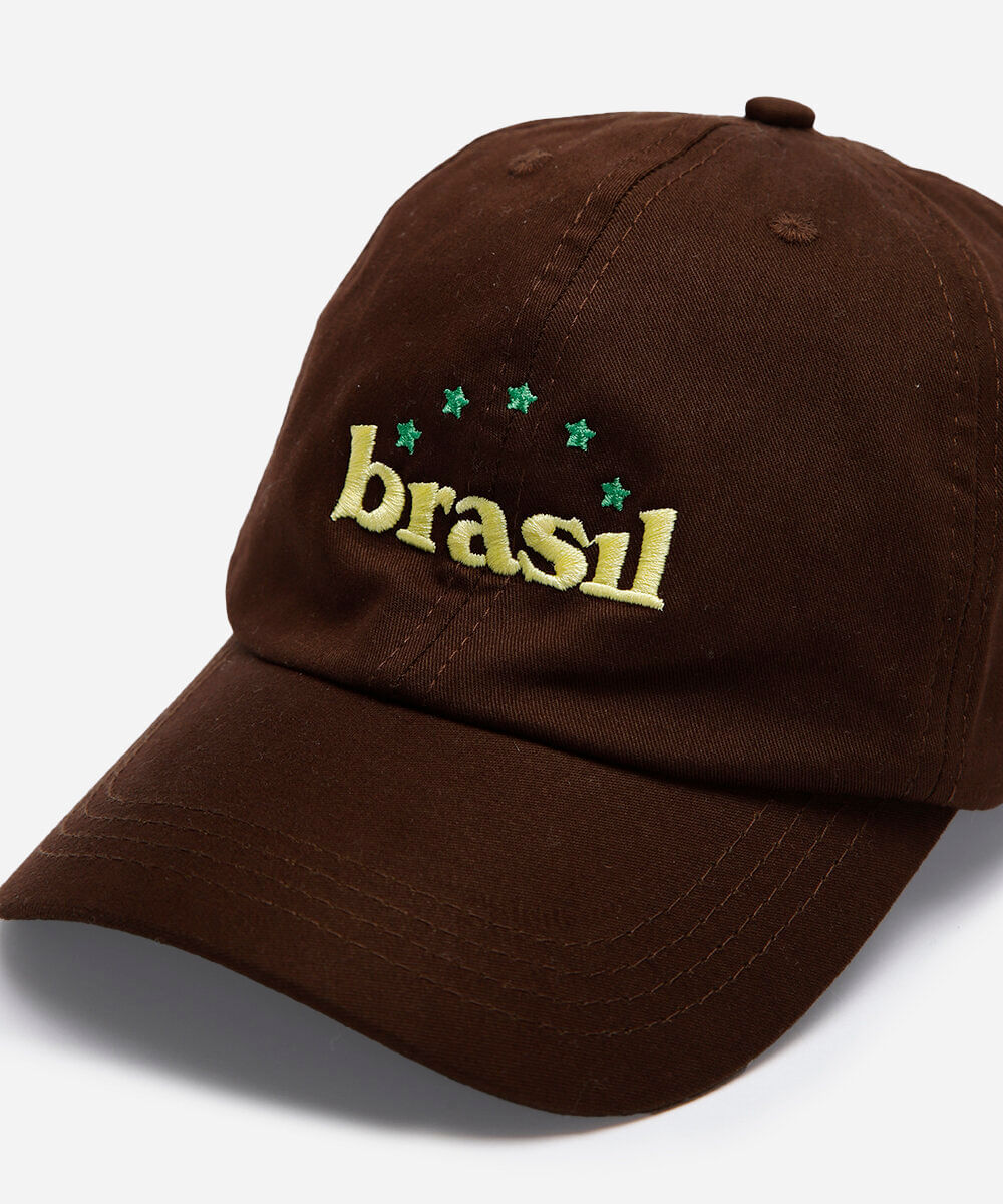 boné aba curva de sarja brasil marrom