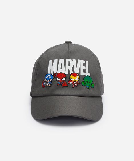 boné aba curva infantil de sarja os vingadores cinza