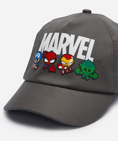 boné aba curva infantil de sarja os vingadores cinza