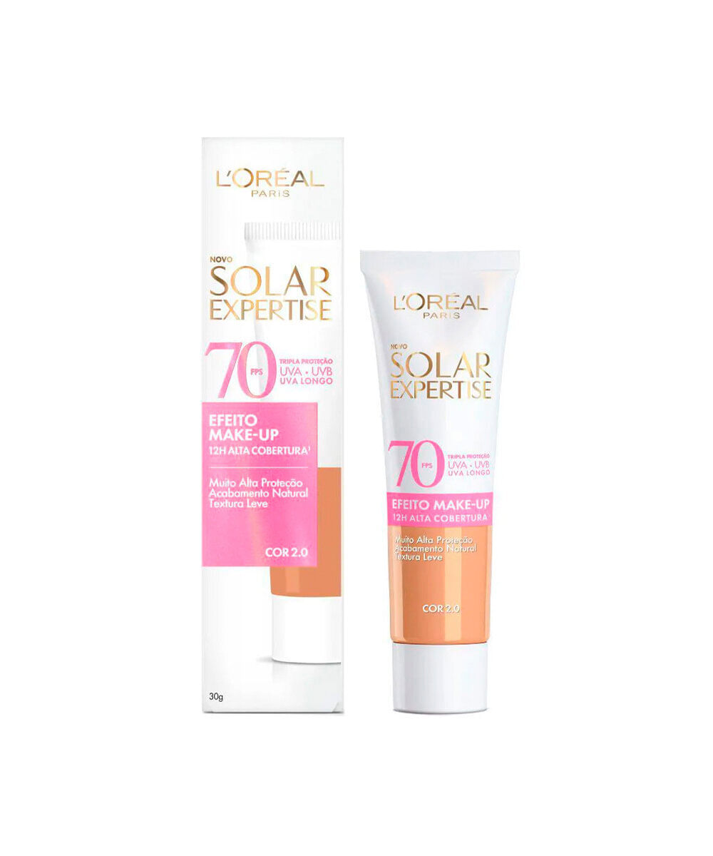 protetor solar facial loréal paris cor 2  fps 70 solar expertise bisnaga 30g