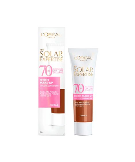 protetor solar facial loréal paris cor 6  fps 70 solar expertise bisnaga 30g