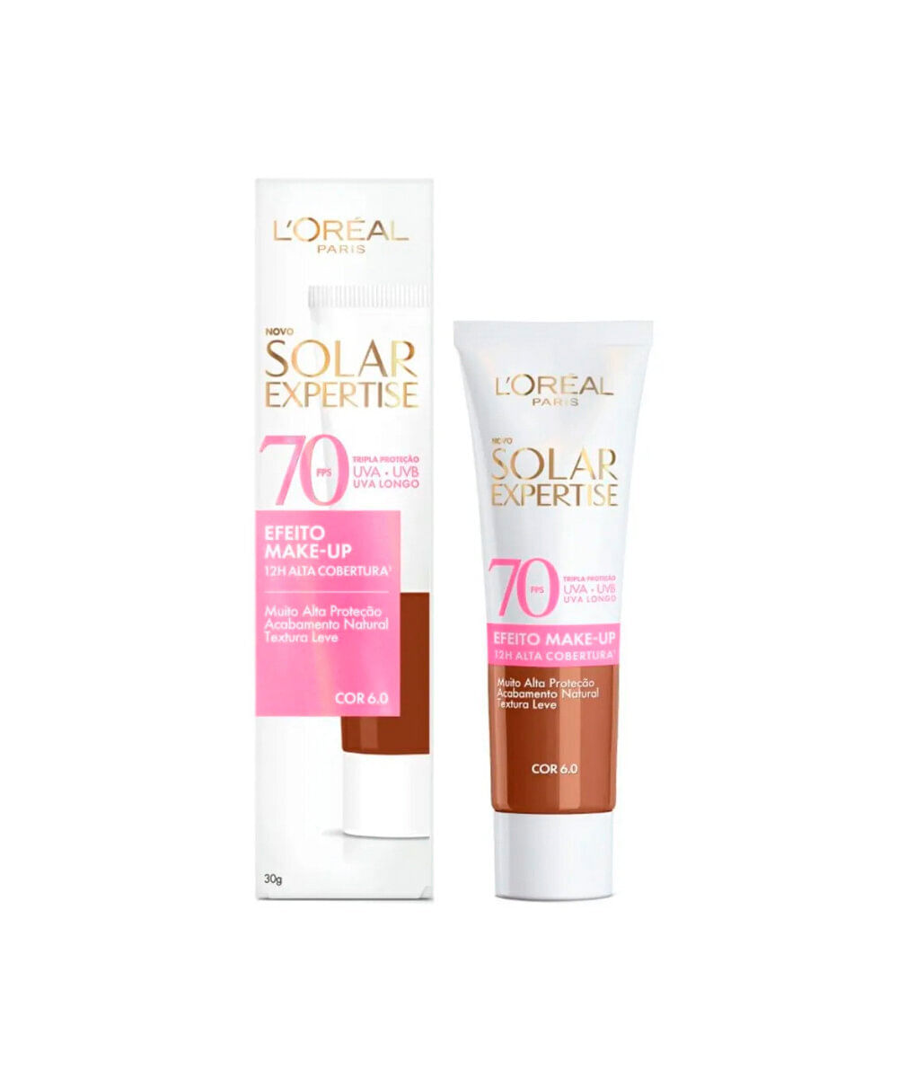 protetor solar facial loréal paris cor 6  fps 70 solar expertise bisnaga 30g