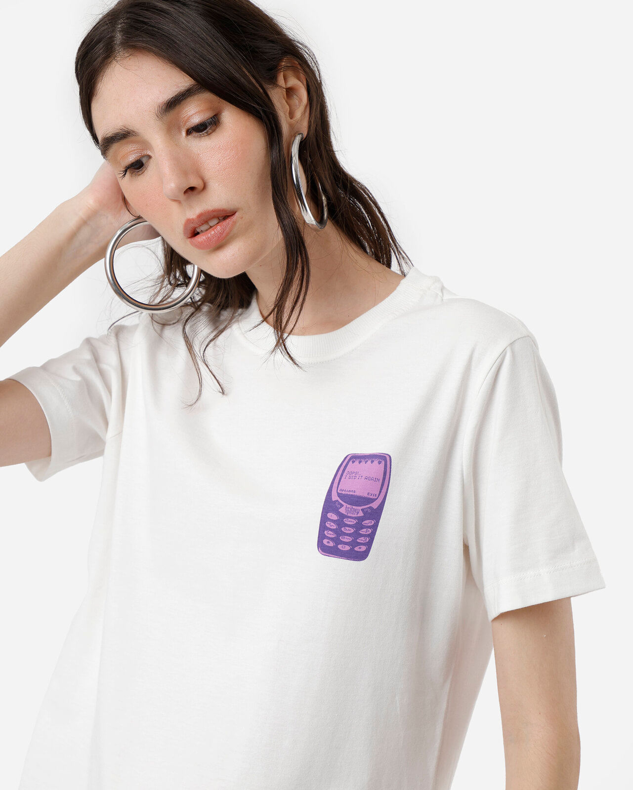 camiseta feminina de algodão britney spears off white