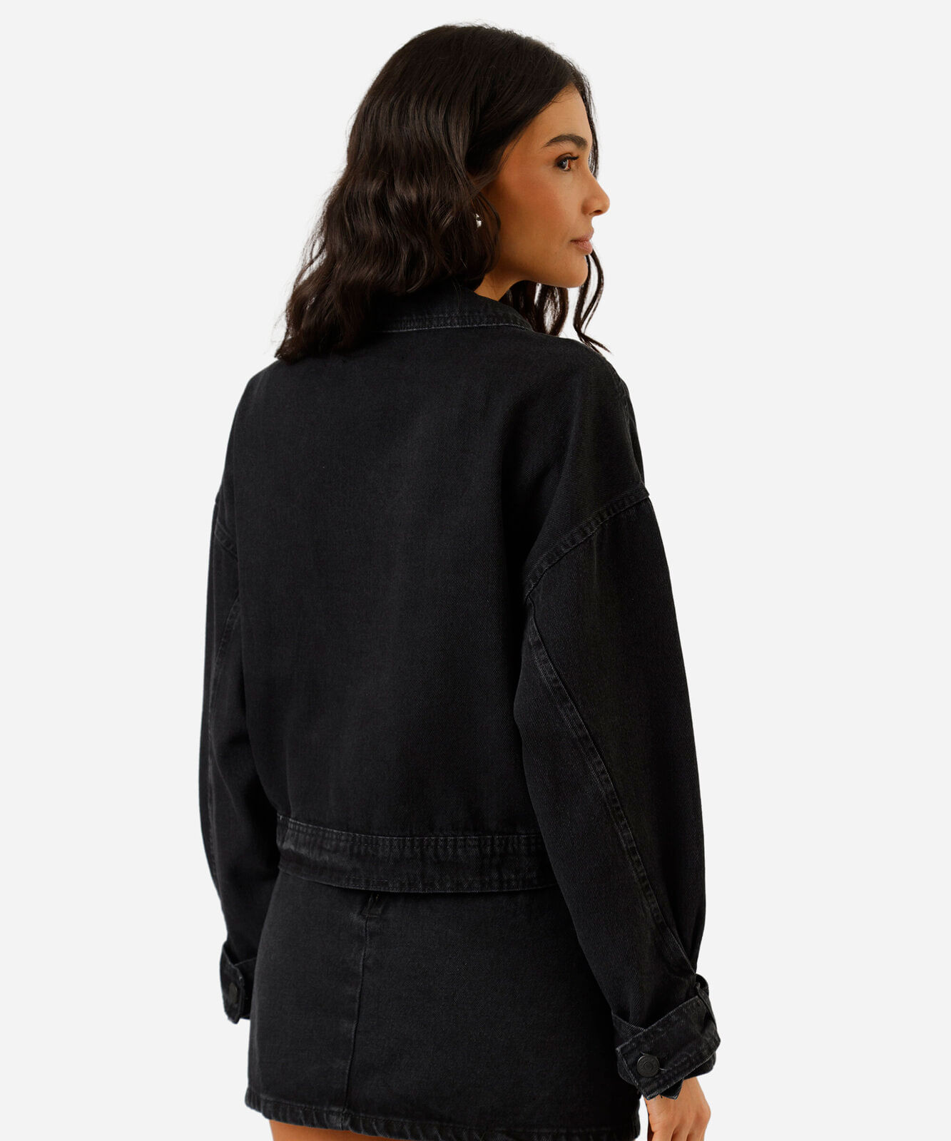 jaqueta feminina jeans preta