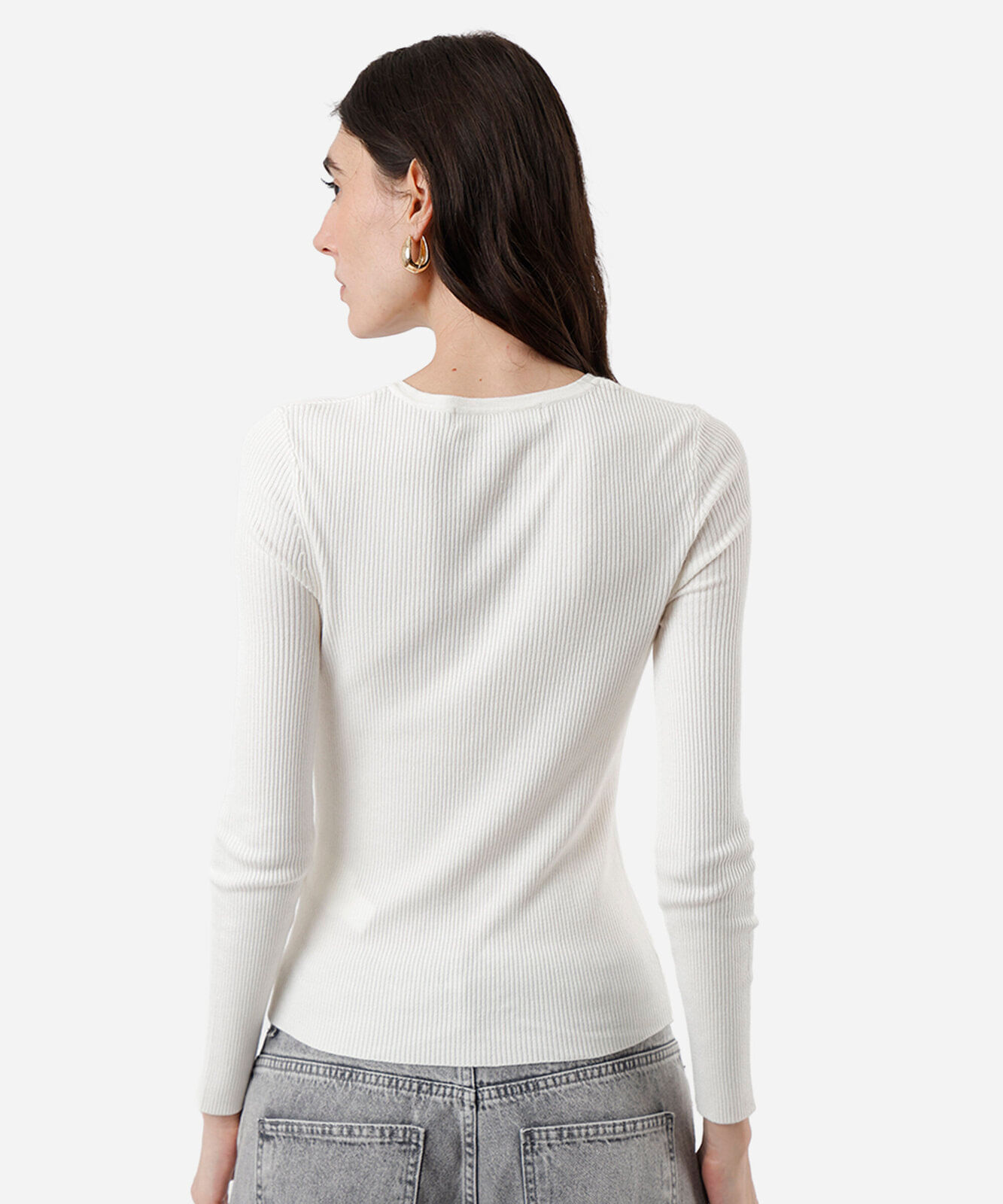 cardigan de tricot feminino canelado off white
