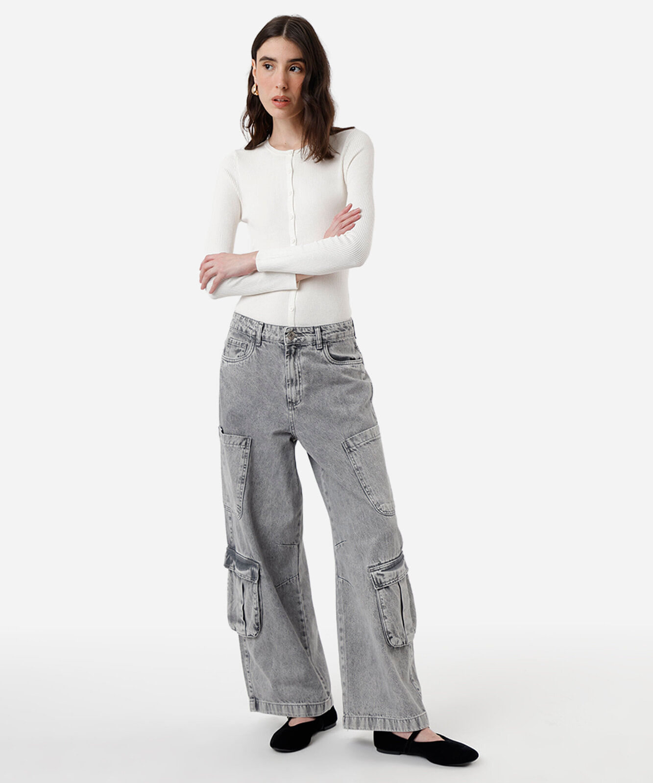 cardigan de tricot feminino canelado off white
