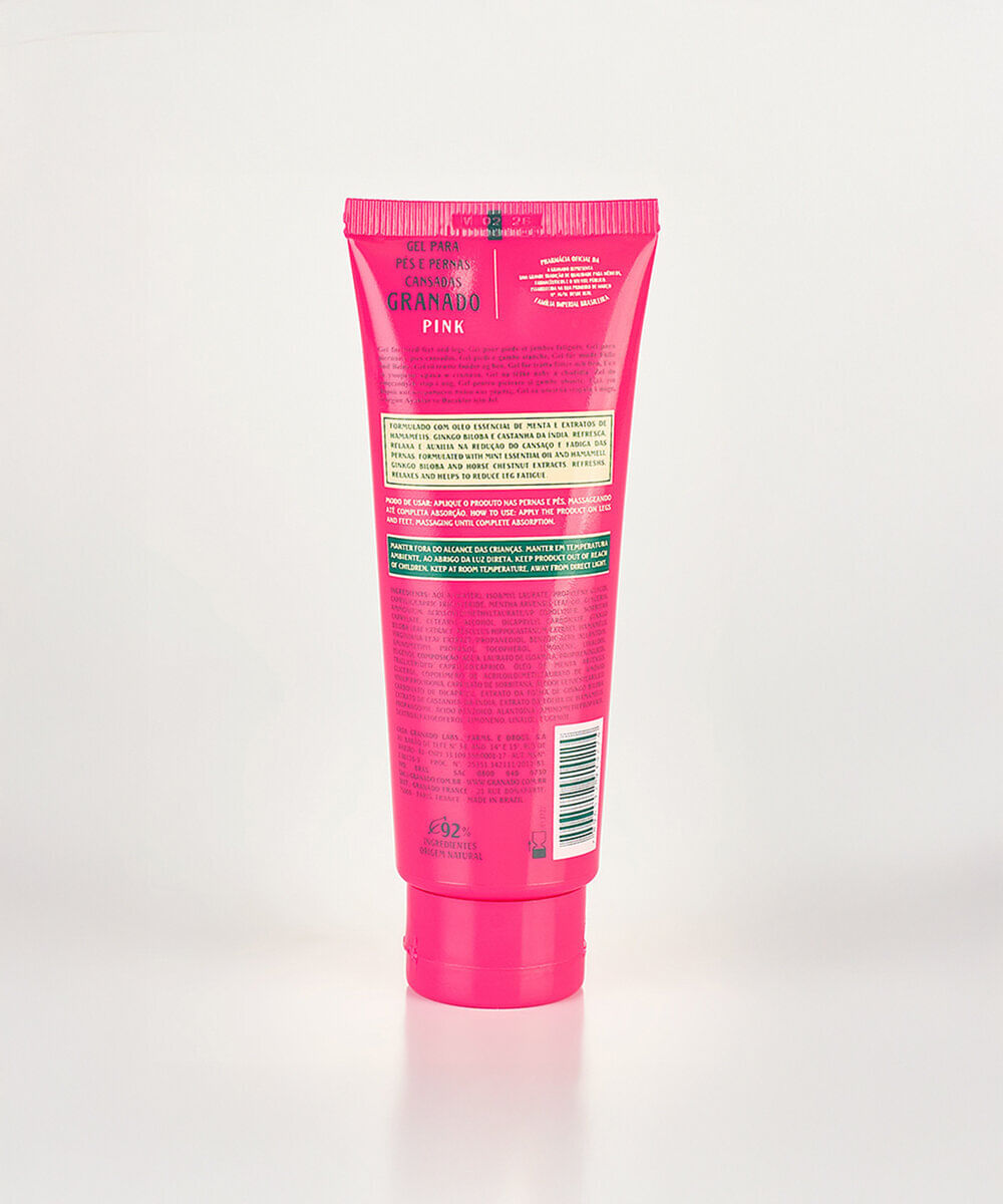 gel granado para pernas e pés pink 120g