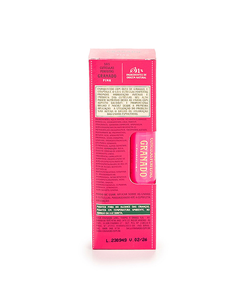 hidratante granado sos cutículas perfeitas pink