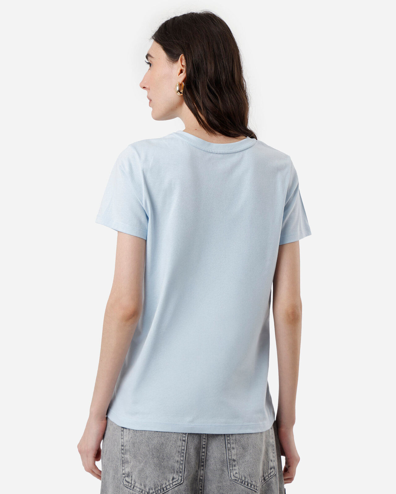 camiseta feminina de algodão manga curta signo gêmeos azul