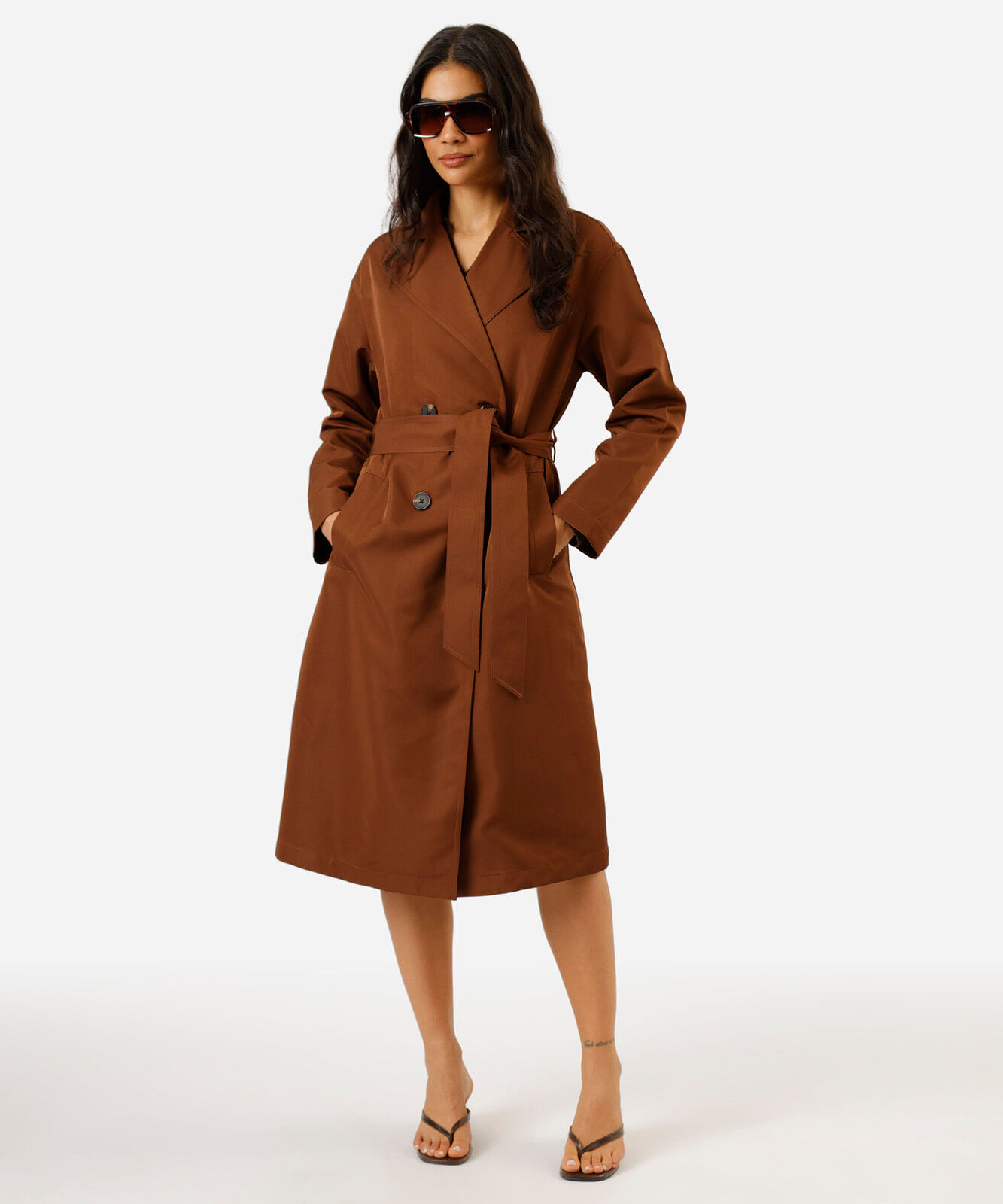 casaco trench coat feminino marrom