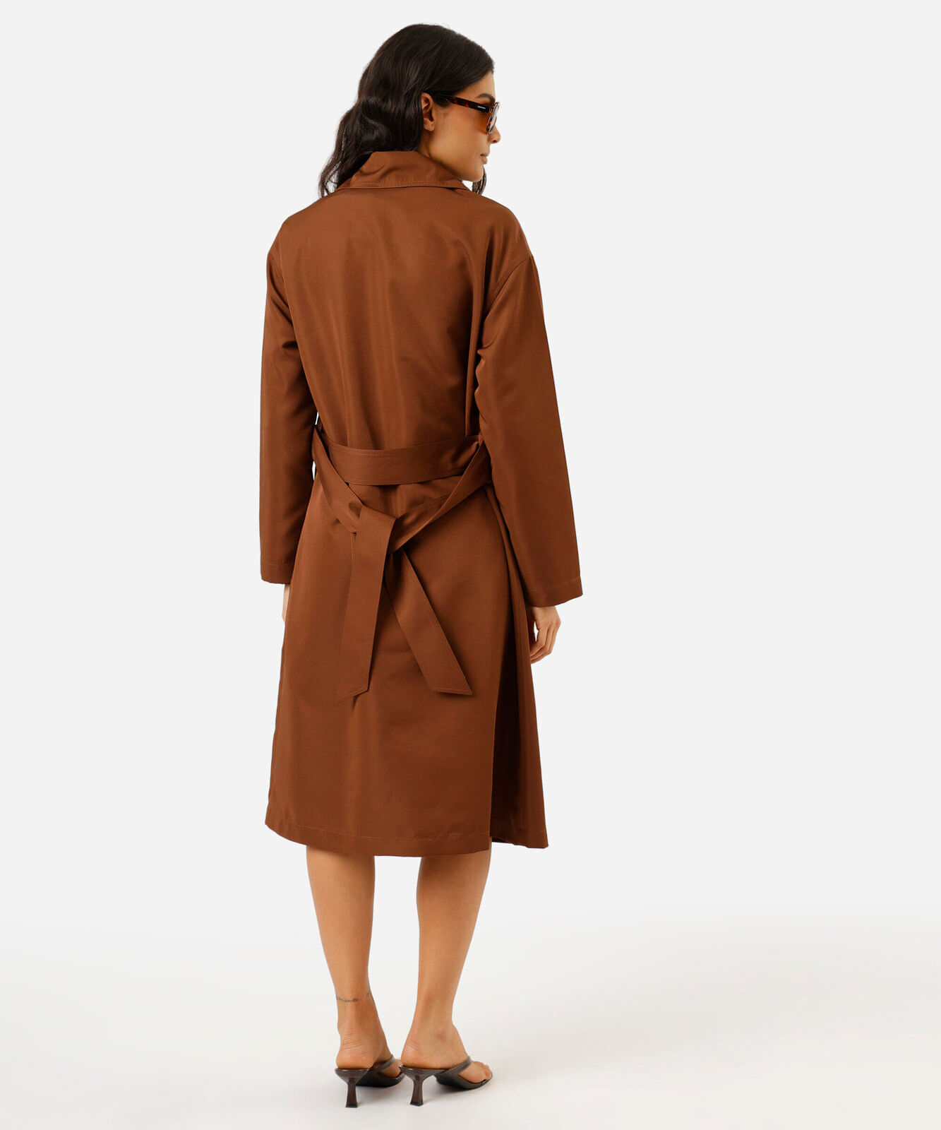 casaco trench coat feminino marrom