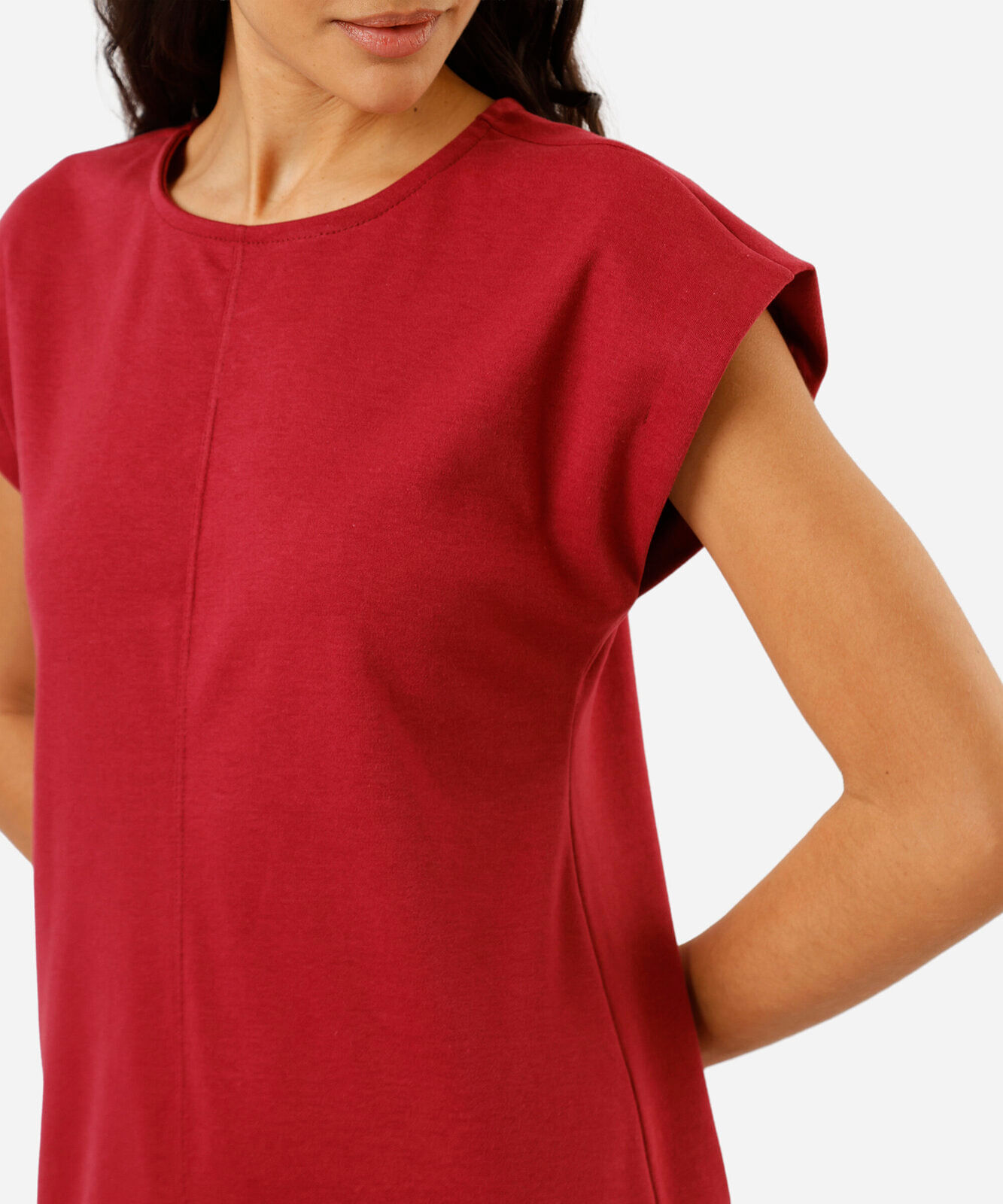 vestido curto feminino de algodão manga curta vermelha