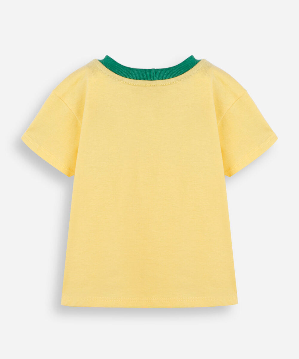 camiseta infantil de algodão brasil amarela