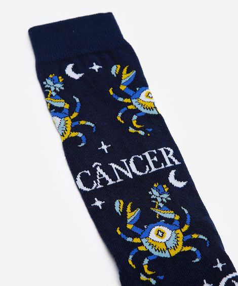 meia masculina cano alto câncer azul