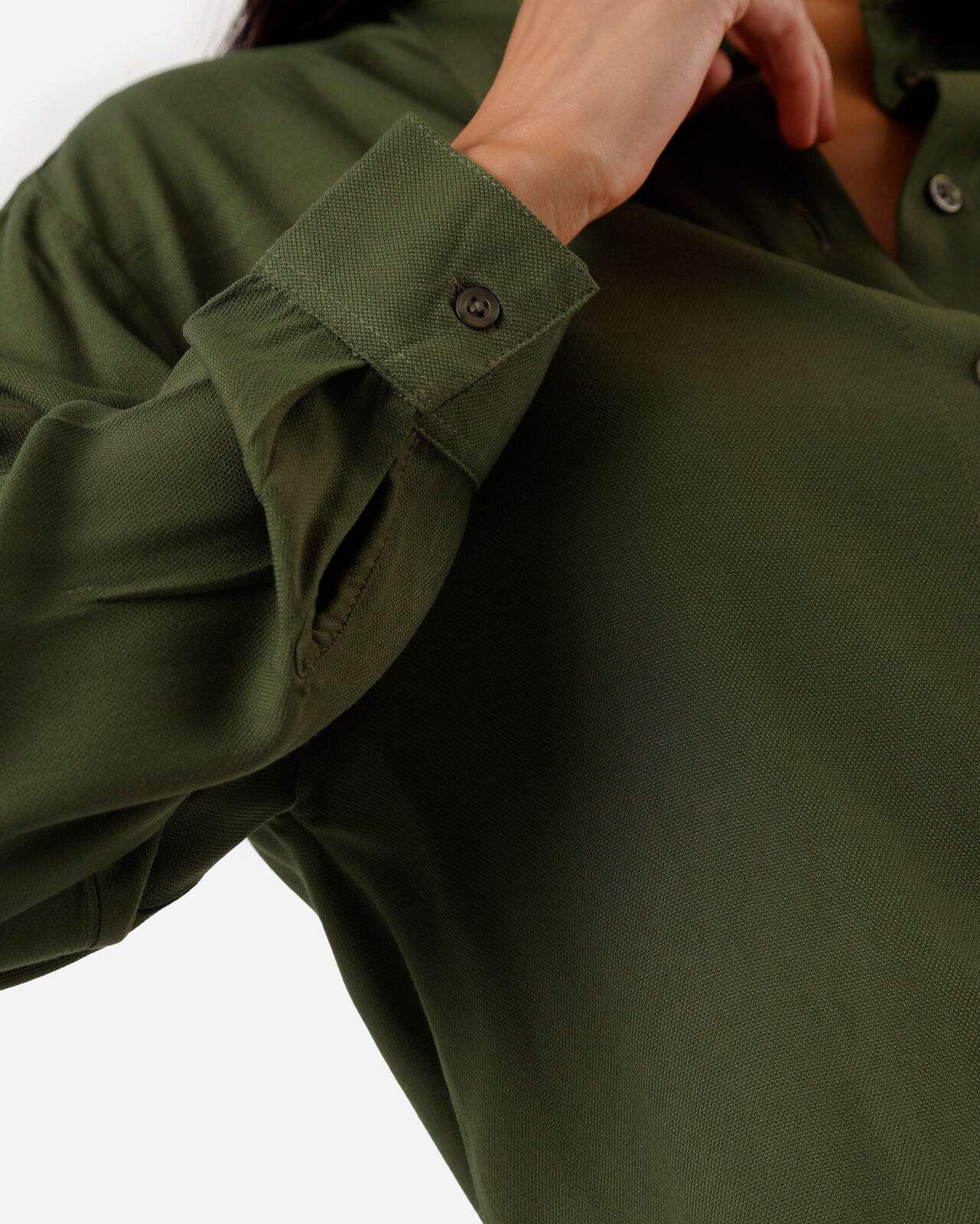 camisa oversized feminina de viscose manga longa verde