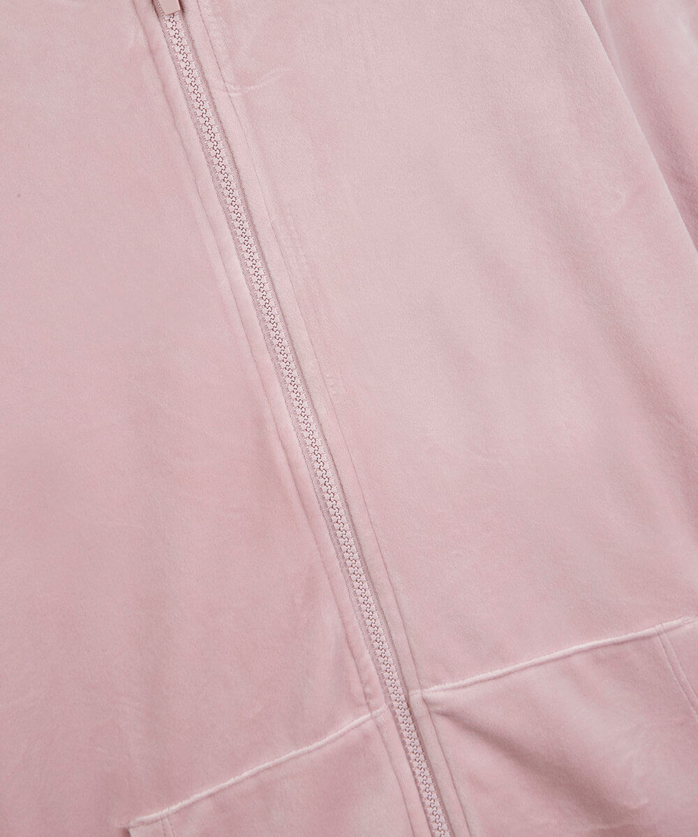 blusão boxy infantil de plush com capuz rosa