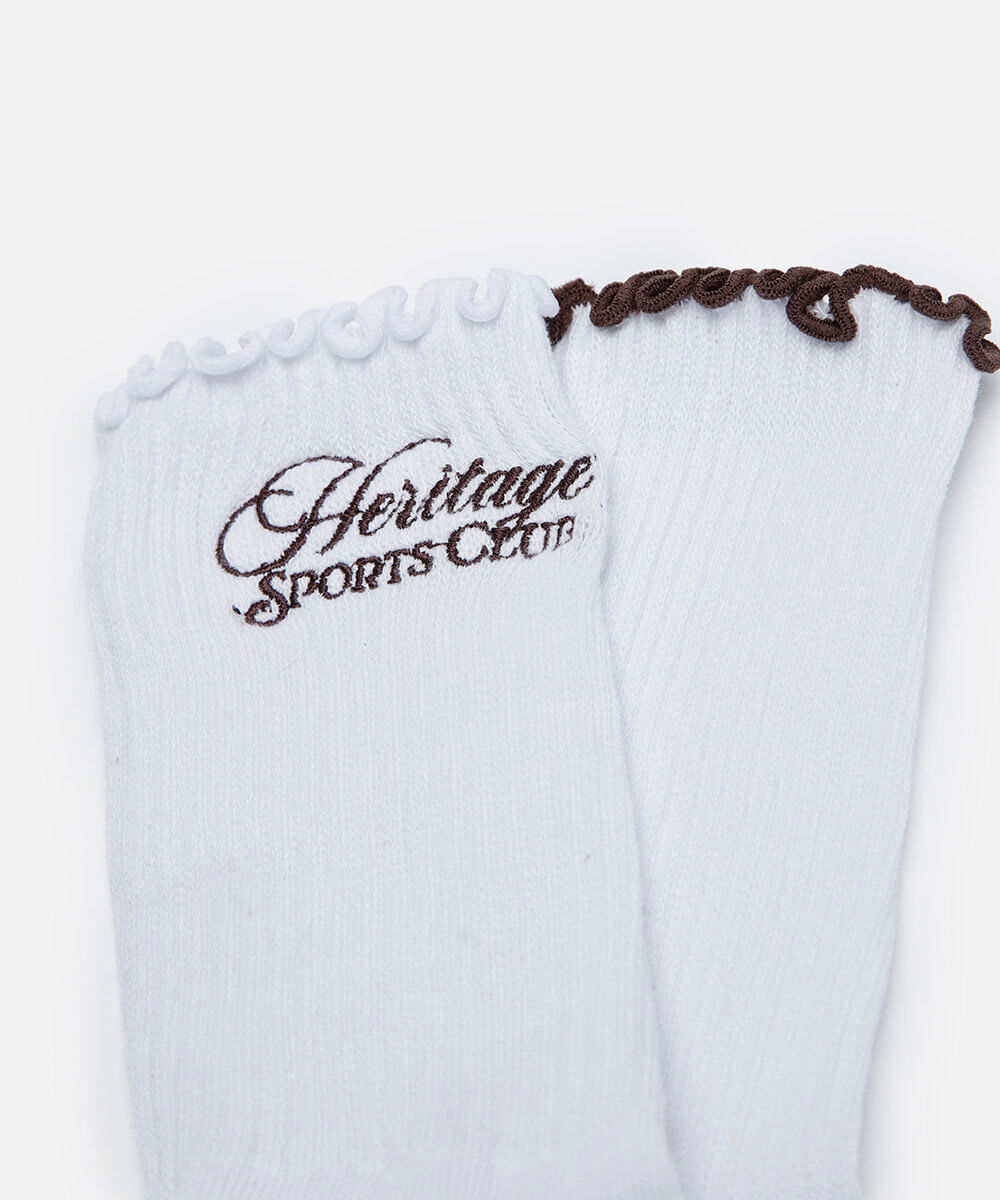 kit de 2 meias femininas cano longo branco