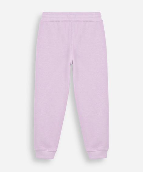 calça jogger de moletom infantil com bolsos lilás