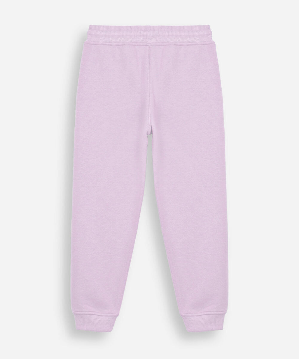 calça jogger de moletom infantil com bolsos lilás