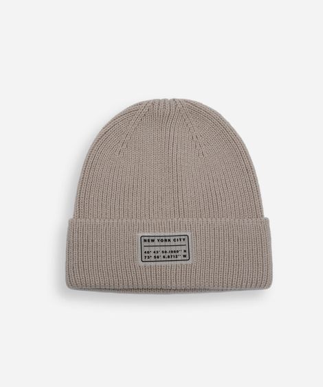 gorro masculino canelado bege