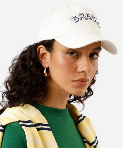 boné aba curva de sarja brasil off white