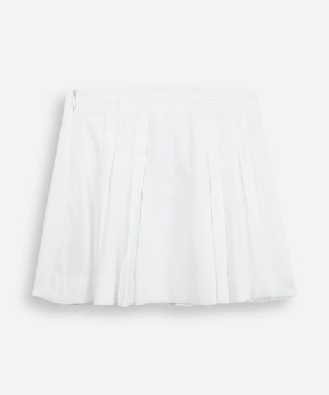 saia infantil plissada de viscose com lacinho off white