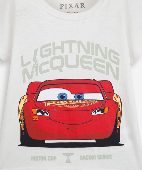 conjunto infantil curto carros off white