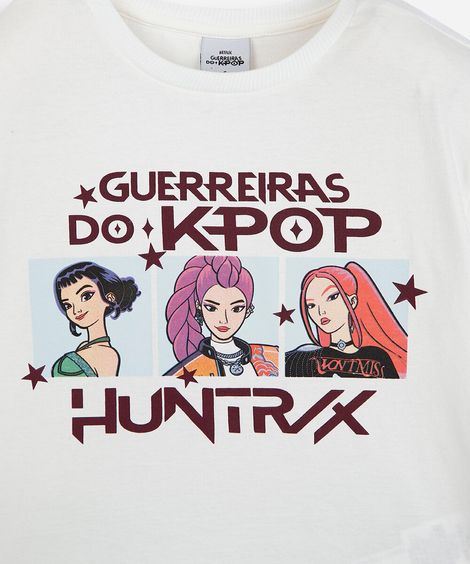 conjunto curto infantil guerreiras do kpop off white