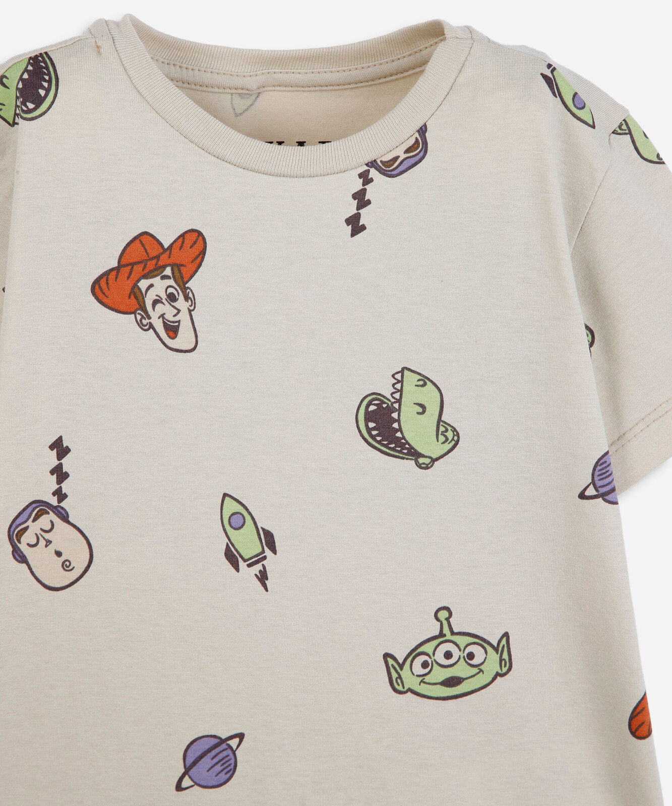 pijama curto infantil de algodão toy story bege
