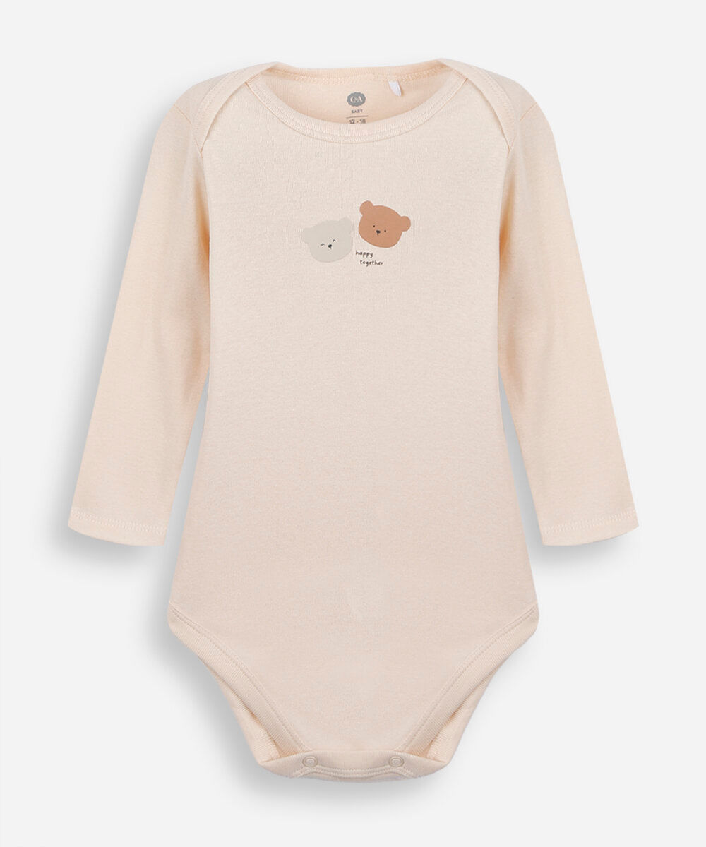 kit de 3 bodies infantil manga longa estampado colorido