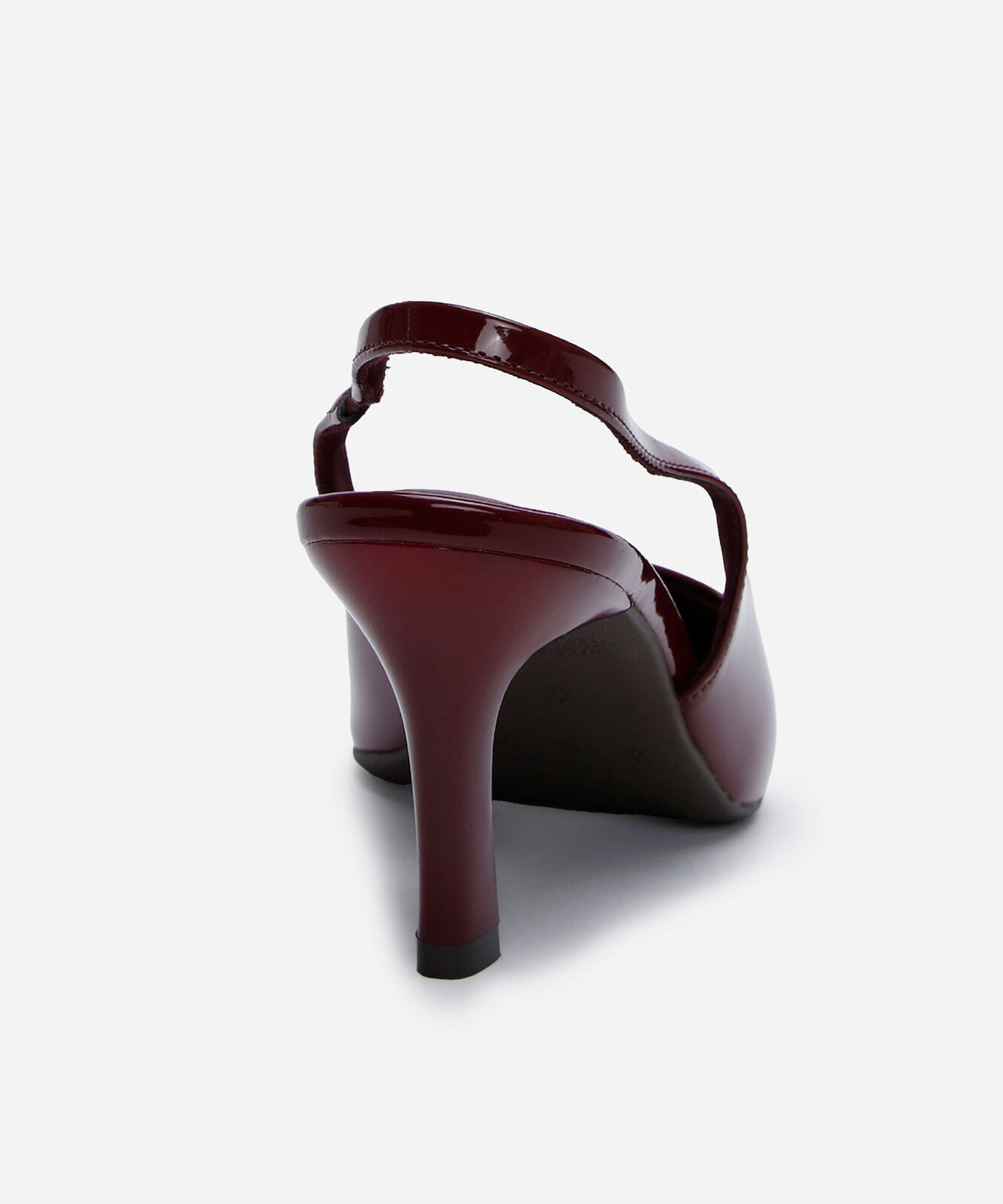 scarpin slingback feminino bico fino salto alto vinho