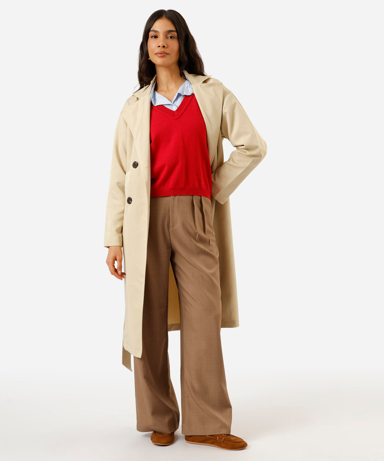 casaco trench coat feminino bege