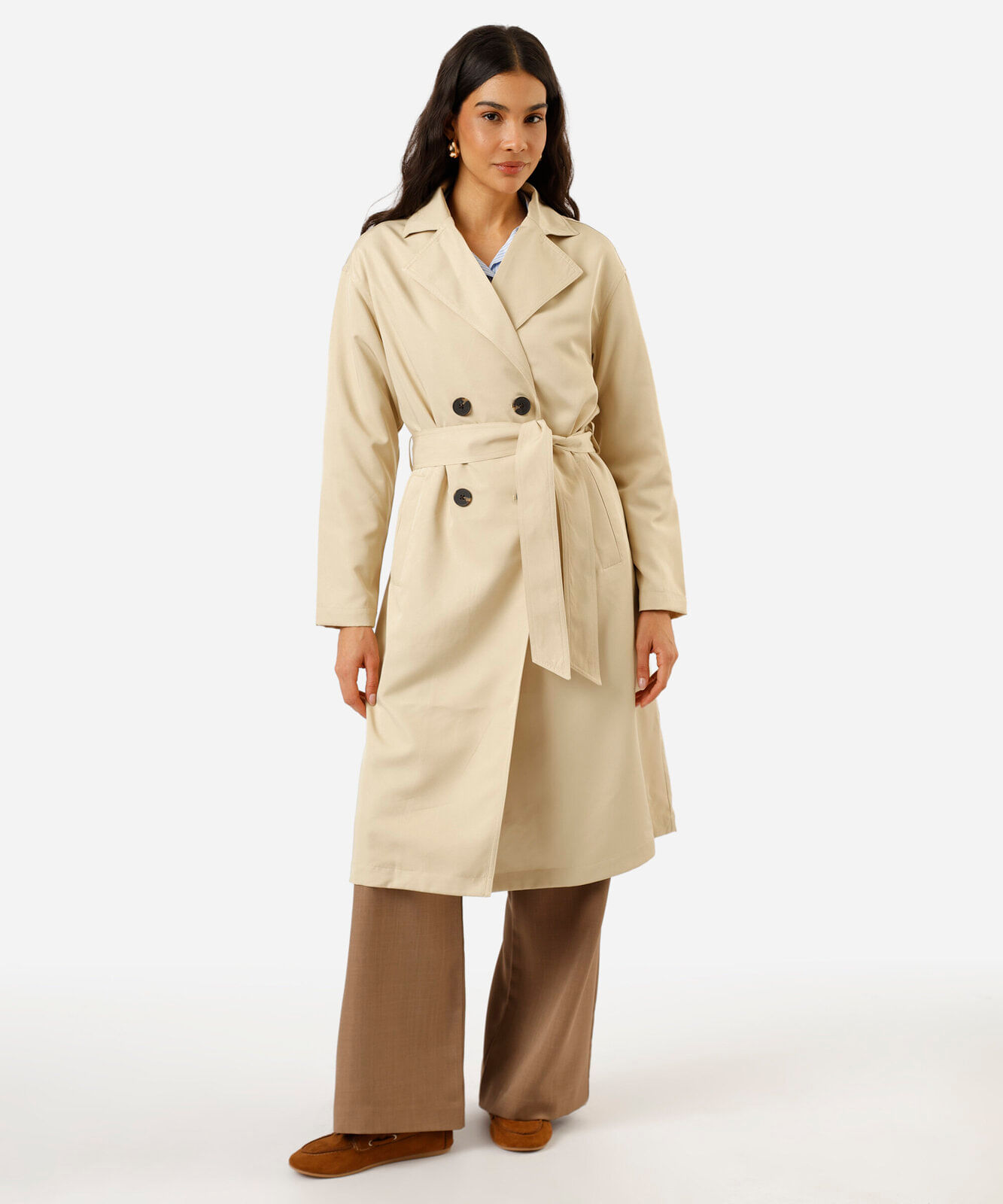 casaco trench coat feminino bege