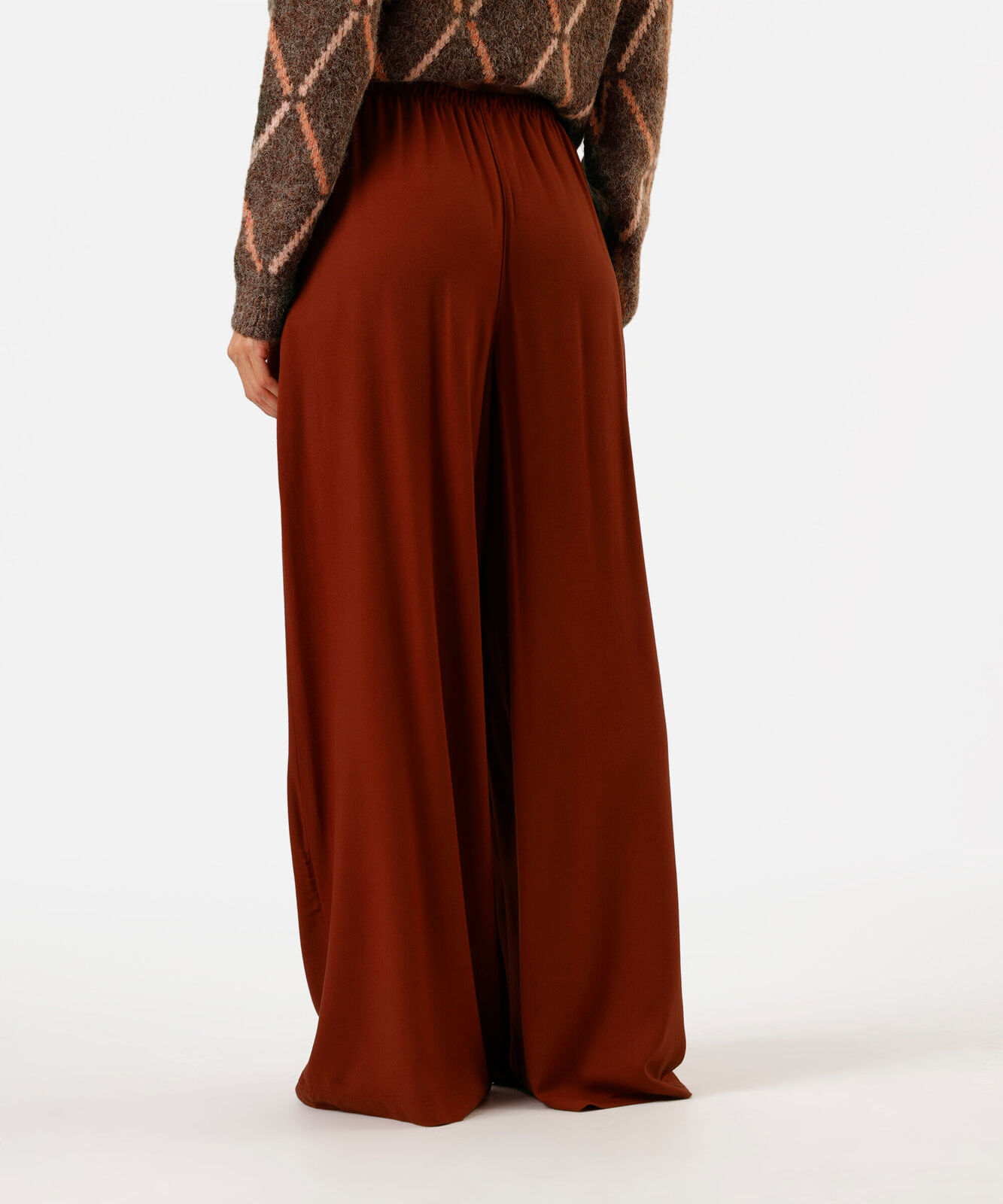 calça pantalona de viscose feminina vinho