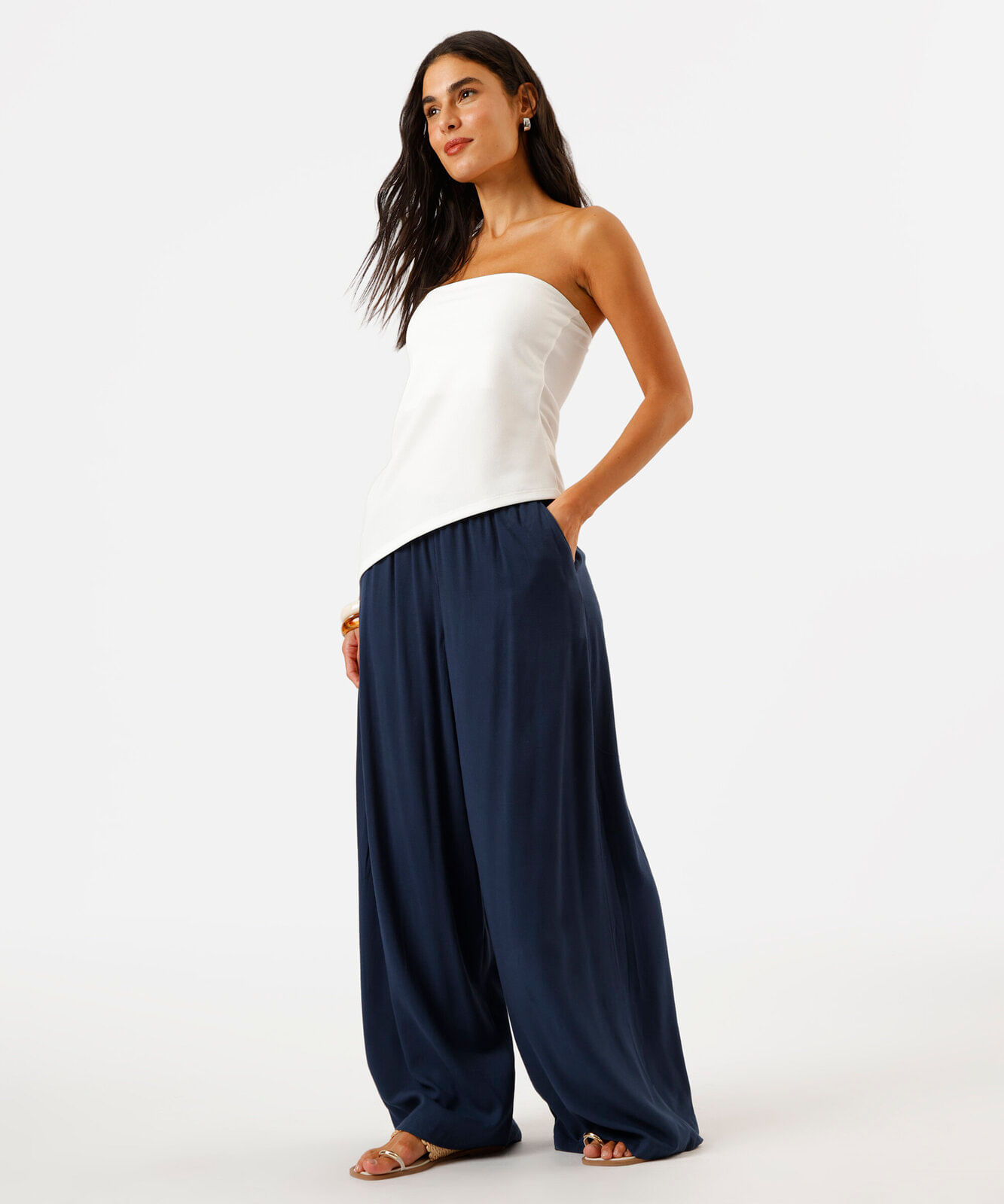 blusa sem alça feminina assimétrica off white