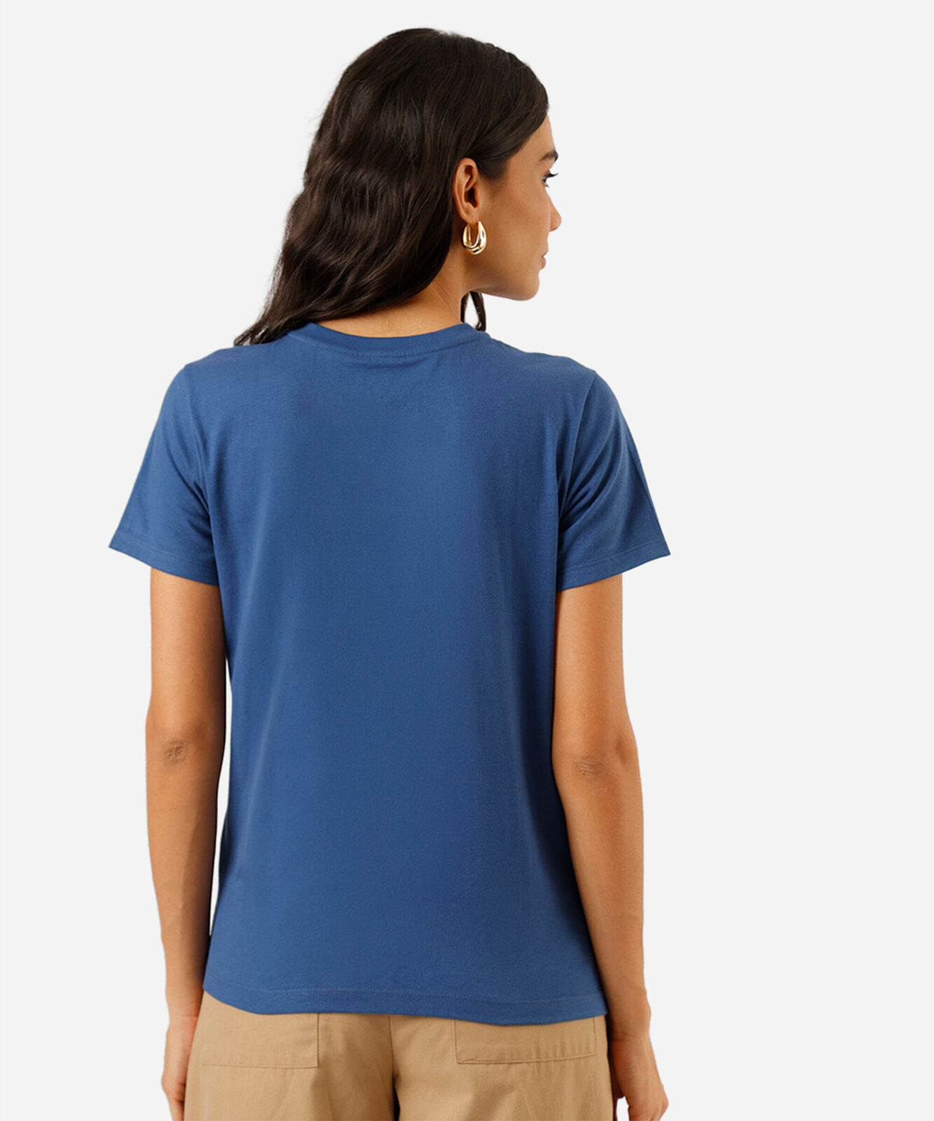 camiseta feminina de algodão made in brasil azul
