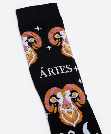 meia cano alto signo áries preta