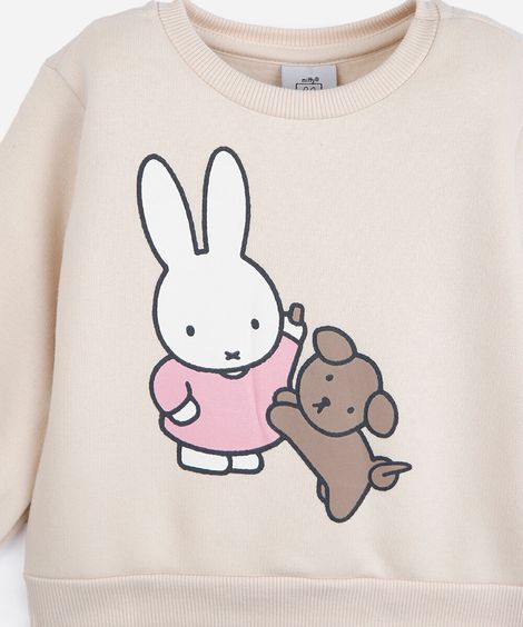 conjunto longo infantil miffy bege