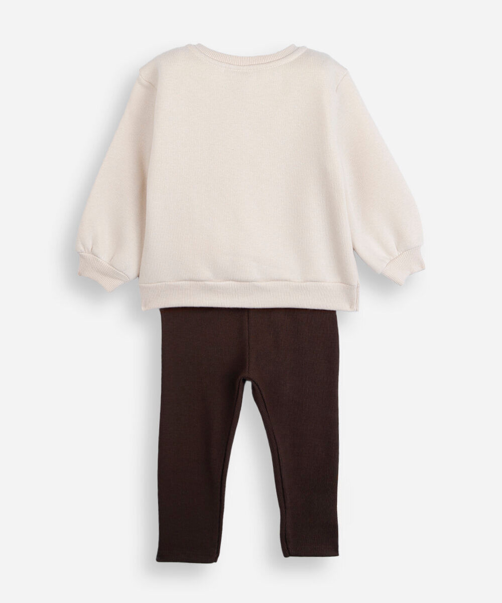 conjunto longo infantil miffy bege