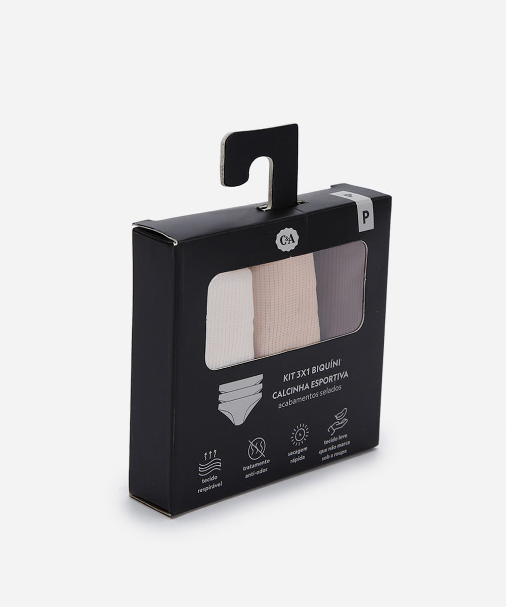 kit de 3 calcinhas feminina fio dental esportivo colorido