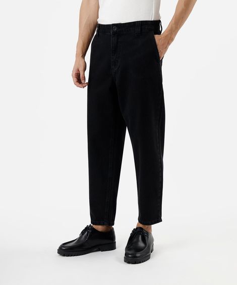 calça relaxed masculina jeans   - black jeans