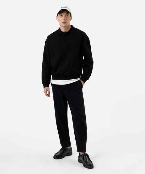 calça relaxed masculina jeans   - black jeans