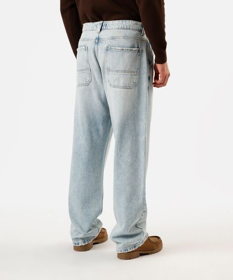 calça baggy masculina jeans azul