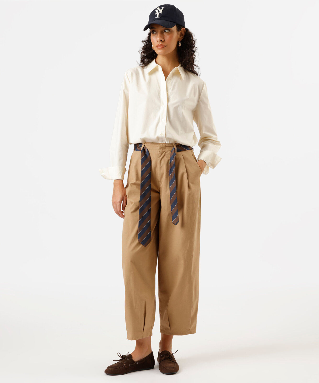 camisa feminina de algodão manga longa off white