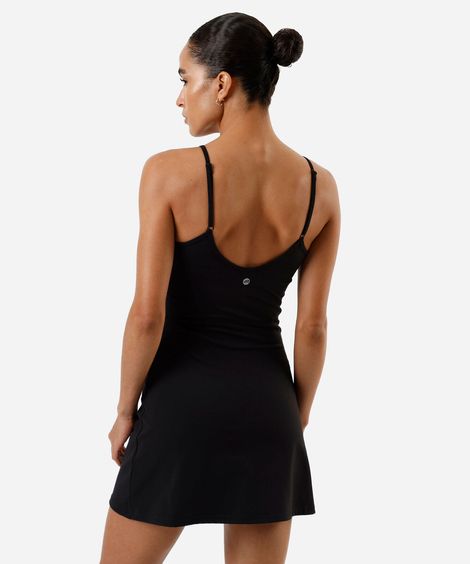 vestido alça fina feminino esportivo preto