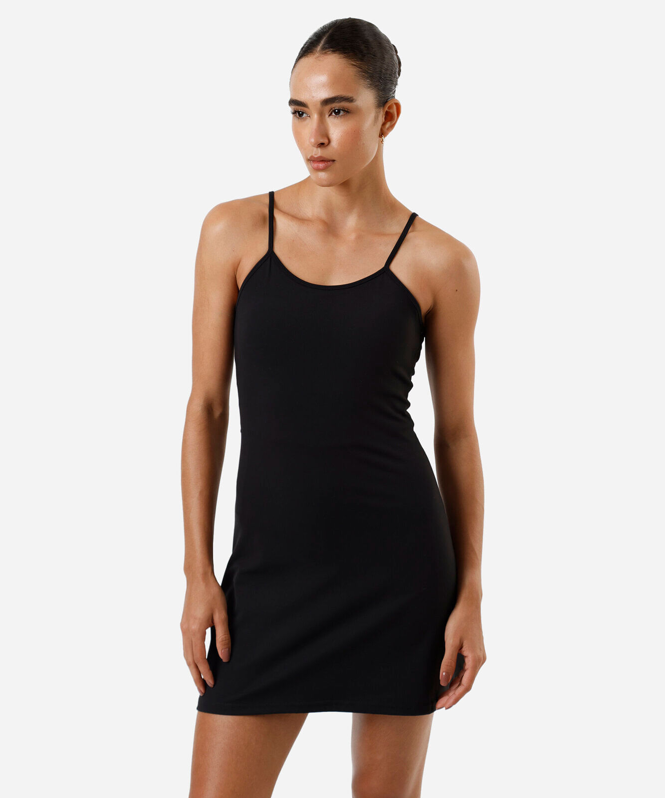 vestido alça fina feminino esportivo preto
